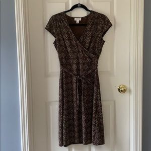 Ann Taylor LOFT Geometric Faux Wrap Dress